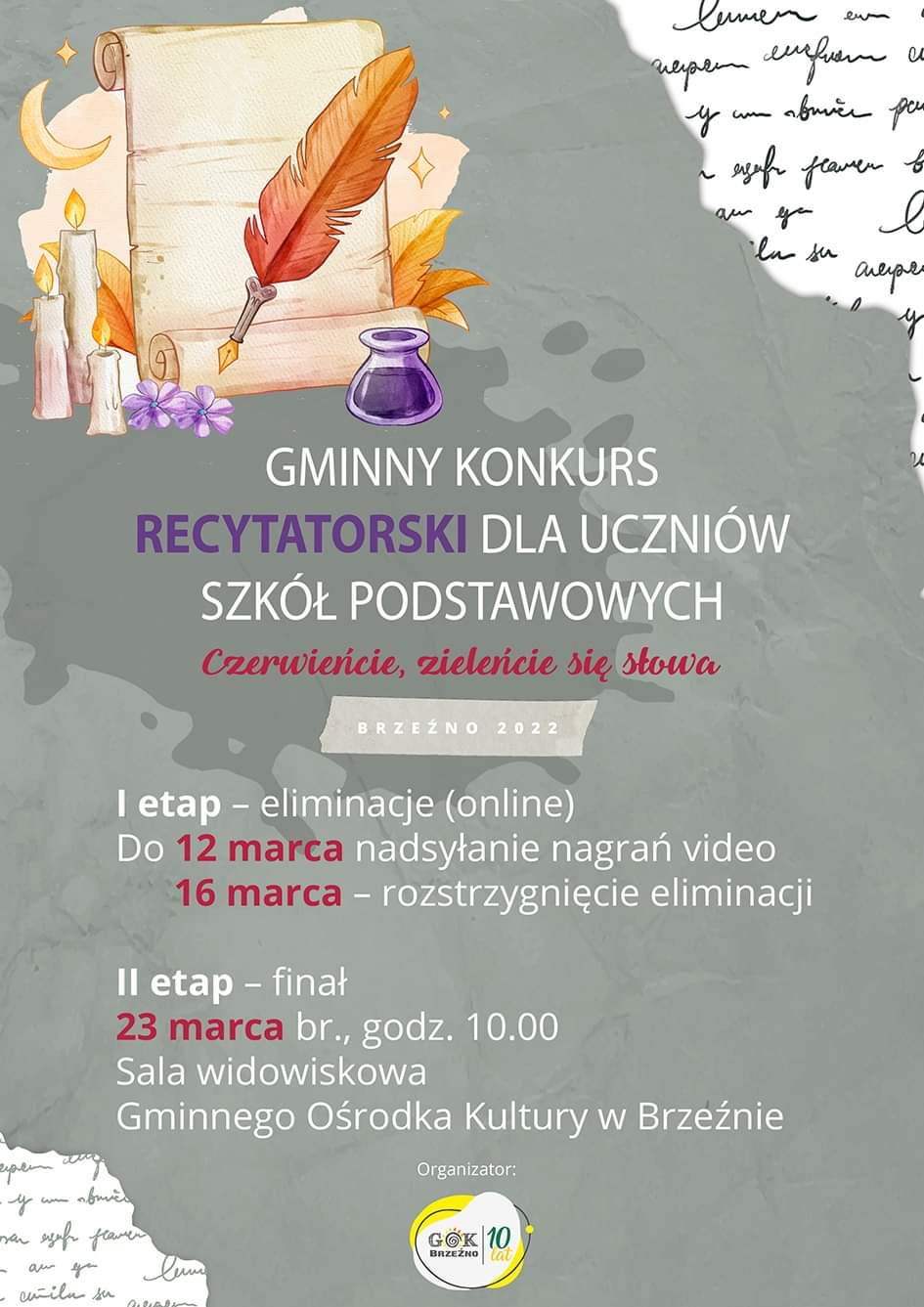 BRZEŹNO: GOK zaprasza recytatorów