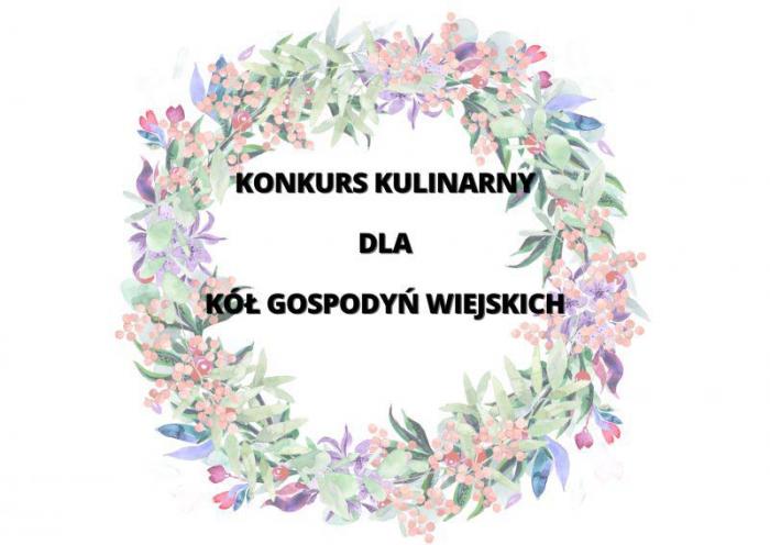 Plakat reklamujący konkurs: wieniec z kwiatów