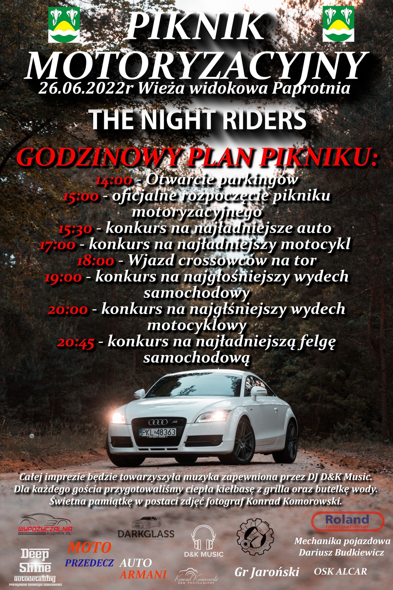 Plakat reklamujący Piknik Motoryzacyjny