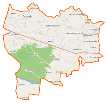 Mapa gminy Krzymów
